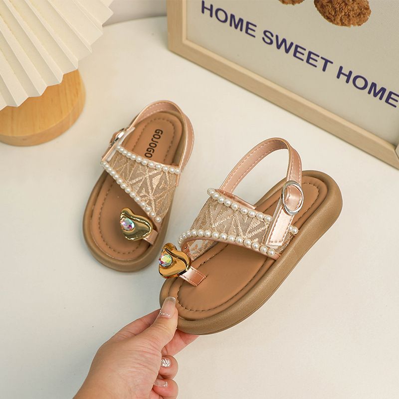 Mother & Kids Girls Sandals Clip-toe 2024 Summer New Children's Shoes Little Girl Princess Shoes Soft Sole Non-slip Beach Shoes Trendy_voghion.com