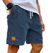 2025 New Men's Embroidered Logo Corduroy Fashion Drawstring Casual Shorts_voghion.com