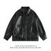 American Street Maillard Wear Leather Jacket Women's Retro High End Loose Couple Lapel PU Leather Jacket_voghion.com