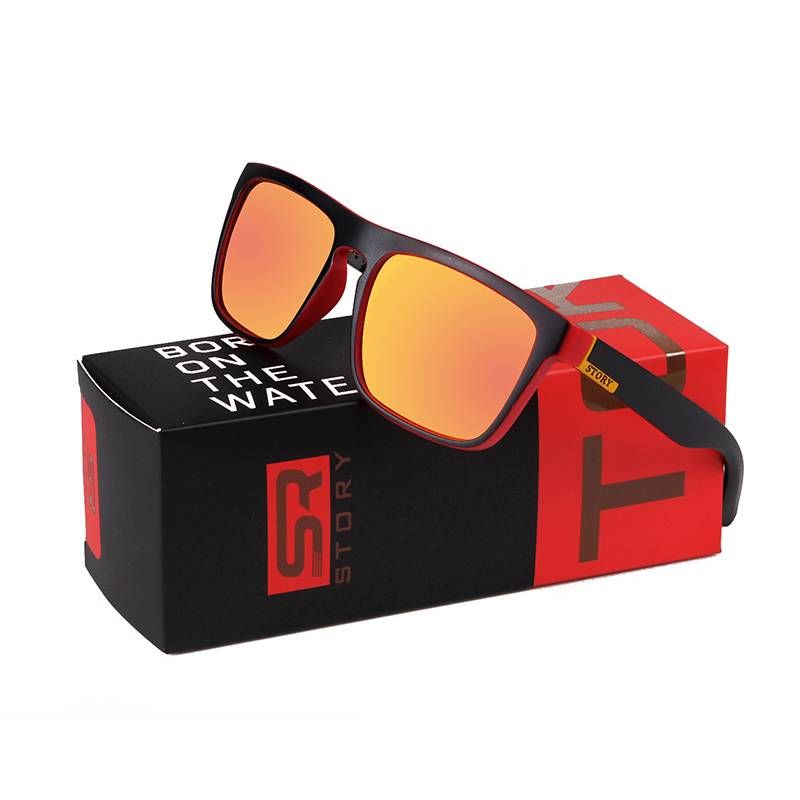 Polarized Square Sunglasses for Men Sporty Style Driving Travel Sun Glasses Lightweight Square Frame Mirrored UV Protection_voghion.com