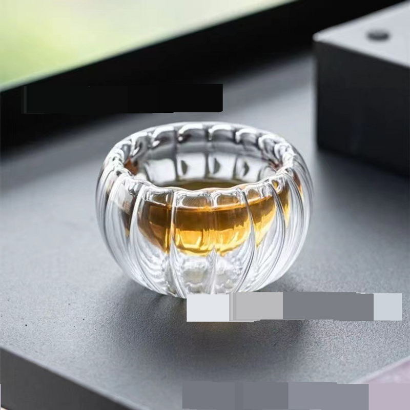 Gestreifte Blumenteekanne, verdicktes Glas, hitzebeständig, explosionssicher, Kürbistopf, Borosilikatglas, hochtemperaturbeständig, Blumenteekanne_voghion.com