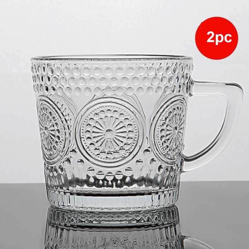 2 Stück gestreifte Glasbecher, Getränkebecher, Wasserbecher, Milchkaffeebecher_voghion.com