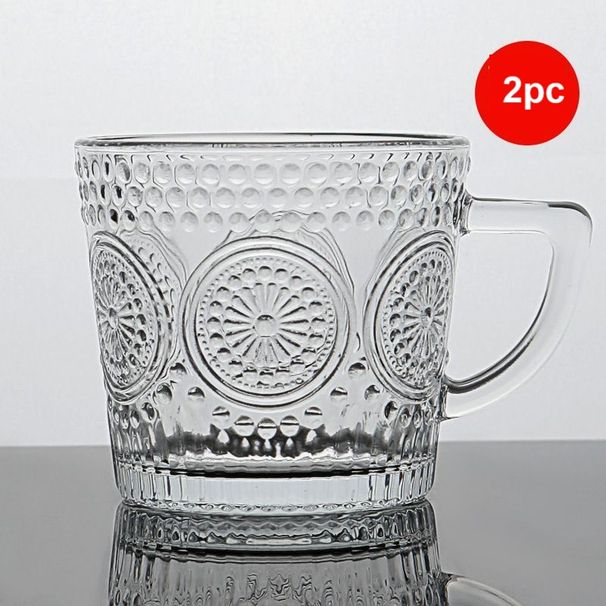 2 Stück gestreifte Glasbecher, Getränkebecher, Wasserbecher, Milchkaffeebecher_voghion.com