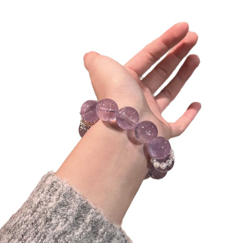 New Natural Amethyst And Pearl Bracelet, Women's Lavender Amethyst Bracelet, Original Gift For Girlfriend Or Best Friend_voghion.com