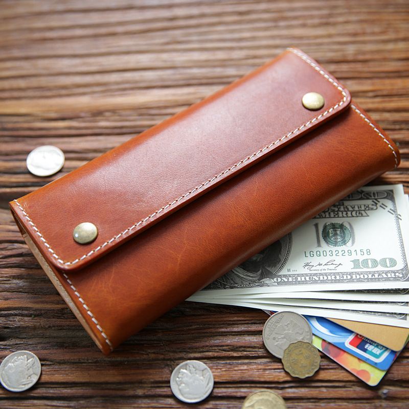Portafoglio lungo da uomo in vera pelle conciata al vegetale, fatto a mano in Italia, con fibbia, fermasoldi in pelle bovina, pochette unisex_voghion.com
