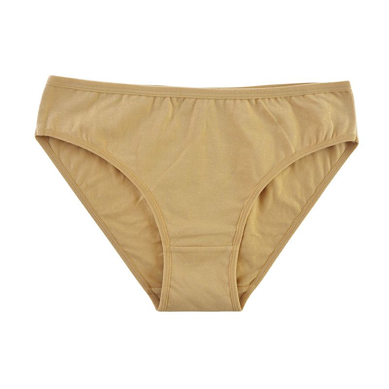women's cotton underwear mid-waist flat panel underwear classic brief panties_voghion.com