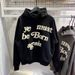CPFM Rebirth KANYE Same Style Ye Must Be Born Again Foam Print Letter Fleece-Lined Hoodie_voghion.com