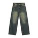 Herrenbekleidung | Neu eingetroffen Retro Distressed Jeansjacke Straight Jeans Set_voghion.com