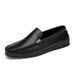 Genuine Leather Men's Shoes Spring Top Layer Cowhide Black Flat Slip-On Loafers Soft Surface Large Size Trendy Brand_voghion.com