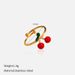 Set di gioielli da donna alla moda, dolce e carino, con frutta squisita, anello in acciaio inossidabile placcato oro, anello per mignolo._voghion.com