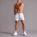 Weiße Sommer-Sportshorts für Herren, einfache und modische, trendige Dreipunkthose für Herren, große, lässige Vierpunkthose_voghion.com