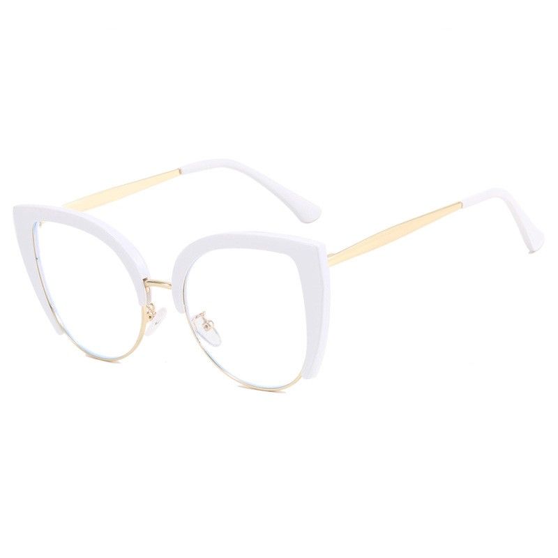 Moda Nuovo Retro Anti Luce Blu Occhio di Gatto Occhiali da Donna Moda Tendenza Montatura in Metallo Lenti Trasparenti Lettura Occhiali da Donna All'ingrosso_voghion.com