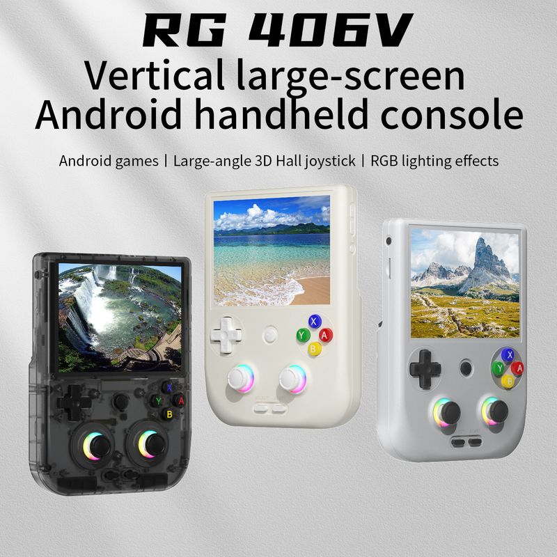 ANBERNIC RG406V Vertical Handheld Gaming Console - 8GB RAM + 128GB Storage, Android OS, Retro Arcade & Streaming, Large Screen, Wireless Connectivity_voghion.com