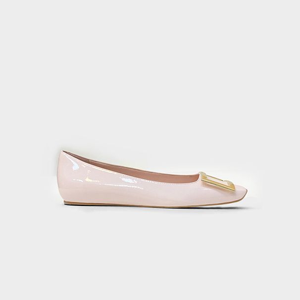 【High Version Special Price】RV Classic Square Buckle Flat Shoes Pure Handmade Genuine Leather Women's High Heels_voghion.com