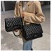 P7Diamond Bag 2023 Fragrance Style New Large Capacity Tote Bag Niche Versatile Chain Bag Internet Celebrity Popular Airport Bag_voghion.com
