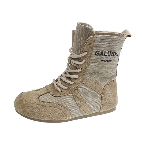 Botas de boxeo para mujer, otoño 2025, nuevas botas altas de entrenamiento alemán para mujer, transpirables, informales, deportivas, estilo vaquero occidental, botas cortas._voghion.com