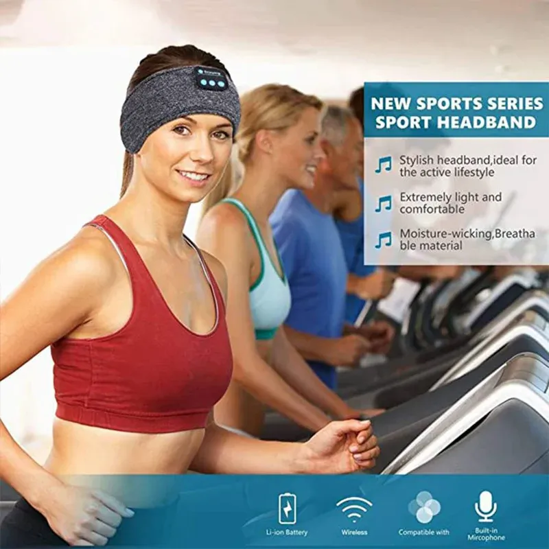 Casque d'écoute sans fil Bluetooth, bandeau de sport élastique sur l'oreille, écouteurs, musique, masque pour les yeux de sommeil, écouteurs sans fil_voghion.com