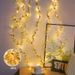 3pcs 20 LED Golden Foil Leaf Garland Lights-2m/6.56ft Battery-Powered Twinkling String Lights For Christmas & Party Decor,Bedroom, Living Room, Office_voghion.com