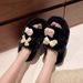 2024 Autumn Winter New Thick-Soled Fleece-Lined Cute Fluffy For Women Cotton Women's One-Strap Slippers_voghion.com