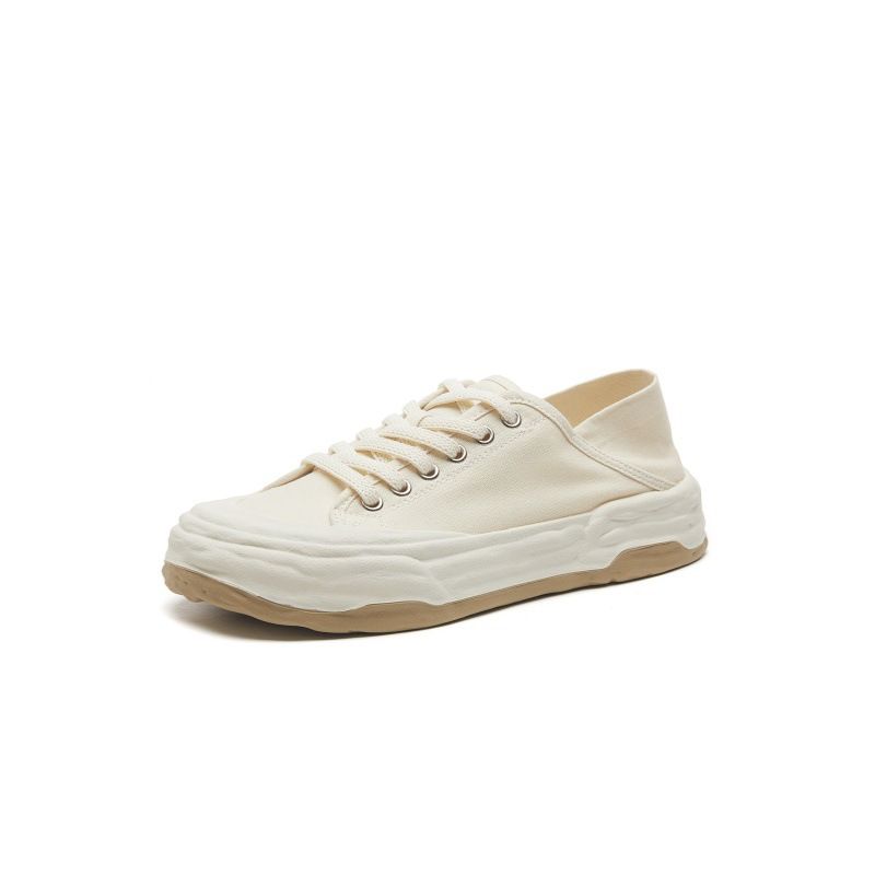 White for women 2024 new spring and autumn style canvas versatile, dissolve summer breathable, two on thick soled board_voghion.com