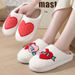 Cross-border Valentine's Day Hot Winter Smiley Face Big Love Cotton Women's Wholesale Indoor Home Plush Warm Slippers_voghion.com