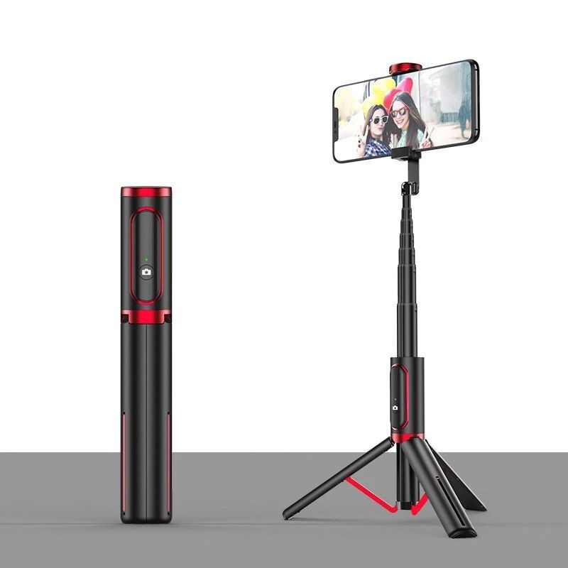 Bluetooth Selfie Stick with Tripod Multi-function Gimbal Mobile Phone Fill Light Live Support(White Gold)_voghion.com