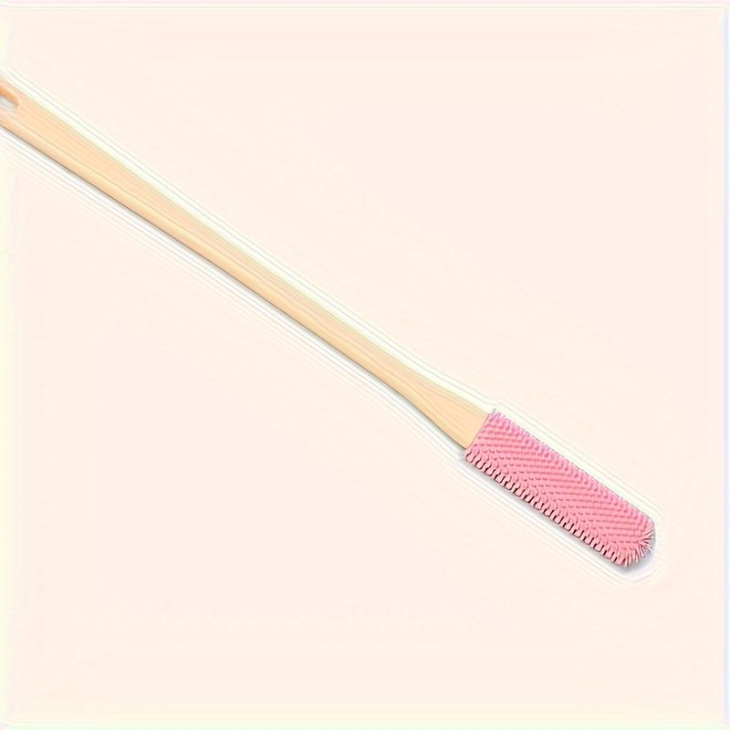 Long-Handle Silicone Ergonomic Foot Scrubber - Soft, Exfoliating Massage Brush For Feet & Back, Ideal For Shower & Spa, Alcohol-Free_voghion.com