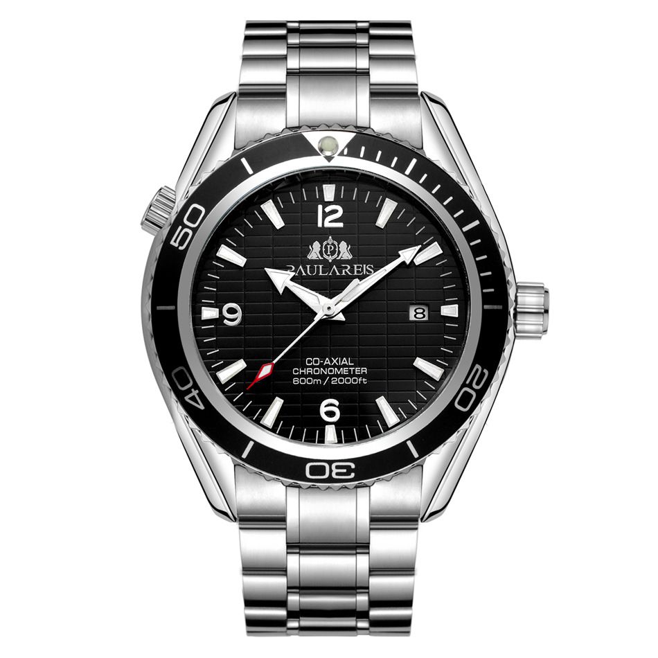 Fully Automatic Mechanical Luminous Orange Tape, Steel Belt, Men's Watch AUTOMATIC WATCH_voghion.com