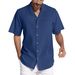 Men's Clothing Summer Shirt Bamboo Cardigan Short Sleeve Fashion Urban Lapel Shirt_voghion.com