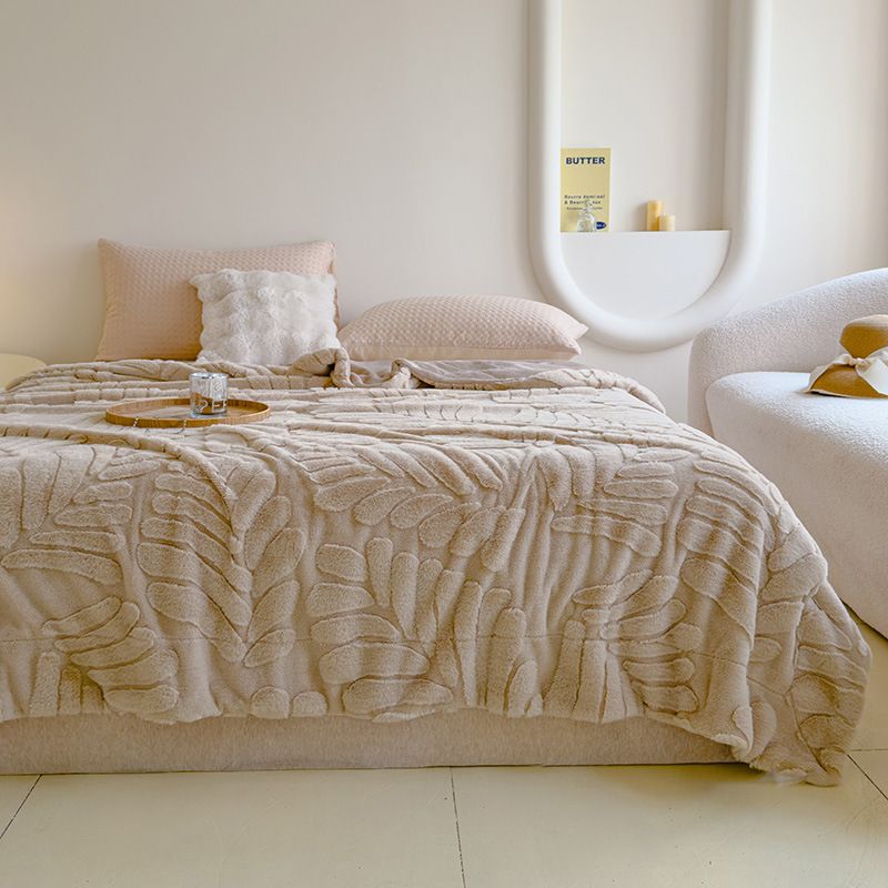 Double Layer Thickened Rabbit Like Banana Leaf Blanket Multifunctional Nap Blanket Sofa Decoration_voghion.com