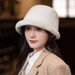 Cappello da pescatore caldo, spesso e foderato in pile, in stile giapponese, per donna, autunno inverno, elegante cappello a secchiello che snellisce il viso_voghion.com