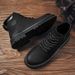 Men's Martin Boots Inner Height Increase Thick-soled Kick Does Not Break Outdoor Mountaineering Tooling Shoes Mid-top Height - Version Leather_voghion.com