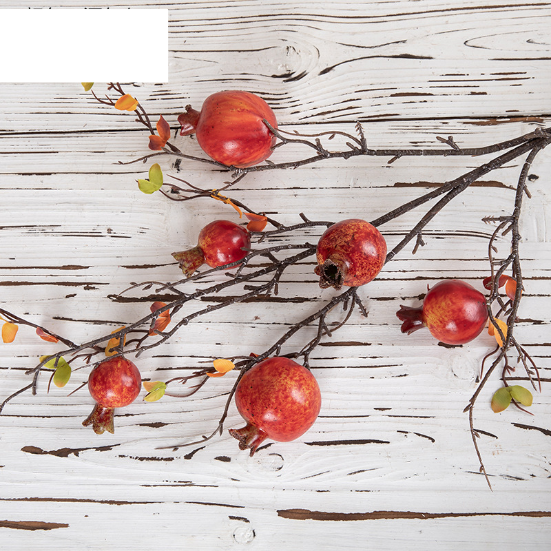 Flori artificiale, fructe mari, frunze de toamnă, rodii, decorațiuni interioare, flori de mână, trandafiri, flori artificiale de perete_voghion.com