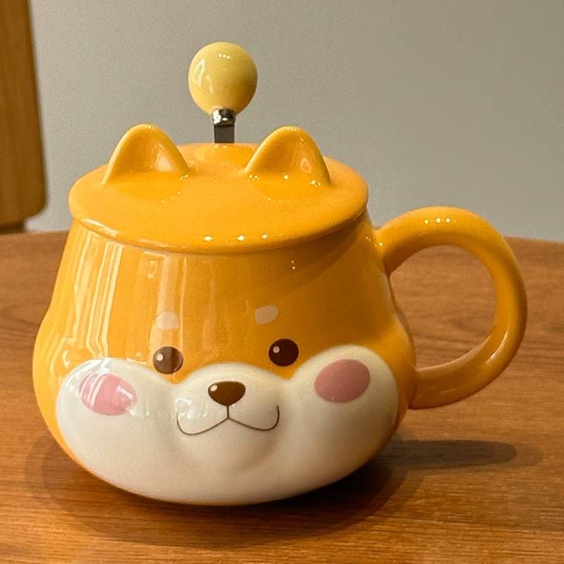 Tazza in ceramica con coperchio, stile Ins di alto valore, tazza per acqua per coppie in casa, tazza regalo souvenir_voghion.com