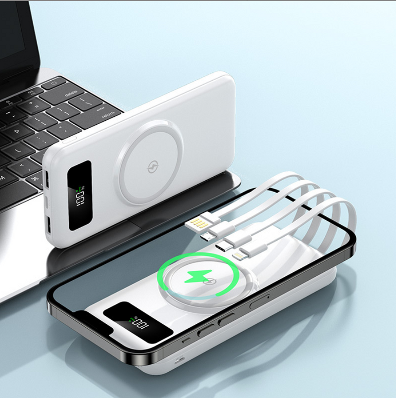 Drei-In-One Wireless Charging Power Bank Eingebaute Vier-Draht Power Bank 10000/20000mAh Große kapazität Externe Batterie Kostenloser Versand_voghion.com