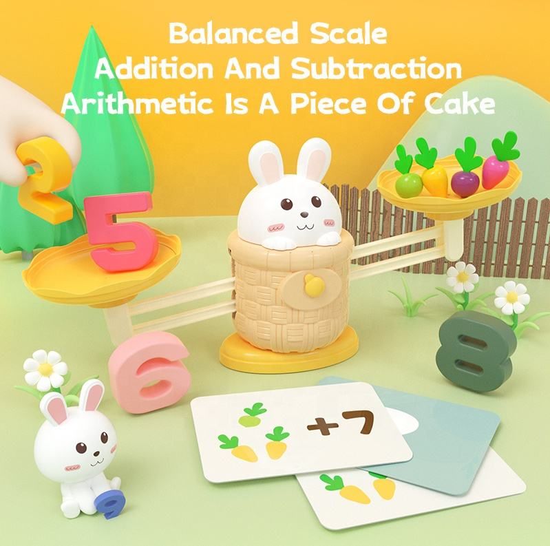 Baby Education Early Toy 2 In 1 Pull Radish Digital Balance Game Intellectual Development Digital Learning Sensory Toys_voghion.com