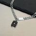 Cuban Thick Chain Nameplate Letter Block Fashion Ins Style Hip Hop Versatile Trendy Street Titanium Steel Necklace_voghion.com