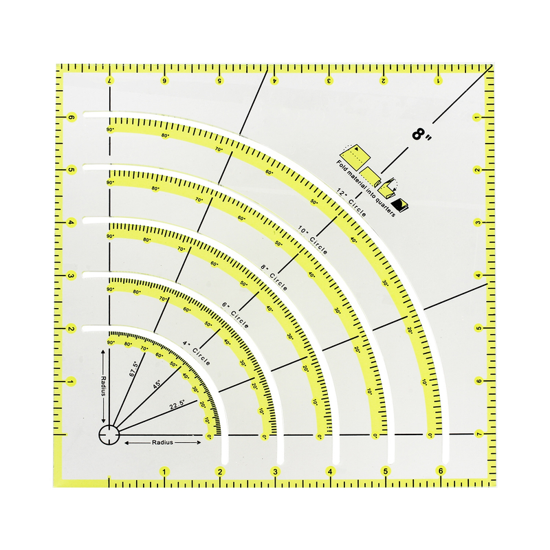 1 Stéck Quilt Lineal 8 Zoll DIy Craft Multi-Funktioun Multi-Angle Cutting Lineal Quilt Lineal Näh Tool_voghion.com