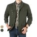 Blazer masculino de algodão - paletó clássico slim fit casual para negócios, respirável e lavável à máquina, cáqui e verde-exército_voghion.com