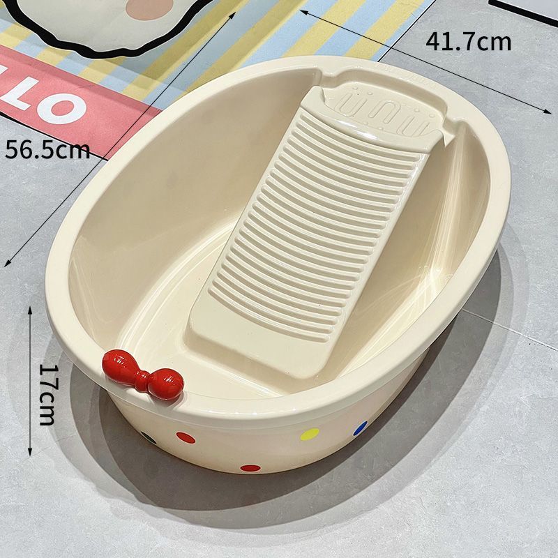 Laundry Tub With Washboard Integrated 3-in-1 Artifact Thickened Household Extra Large Cute Hand Washing Basin_voghion.com