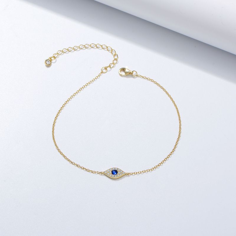 Bracciale in argento puro con occhio di demone e zirconi micro pavé per donna, design di alta qualità, gioielli intarsiati_voghion.com