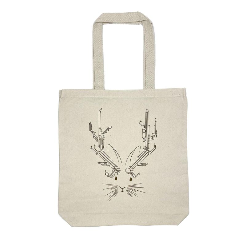 Techy Jackalope Canvas Tote Bag_voghion.com