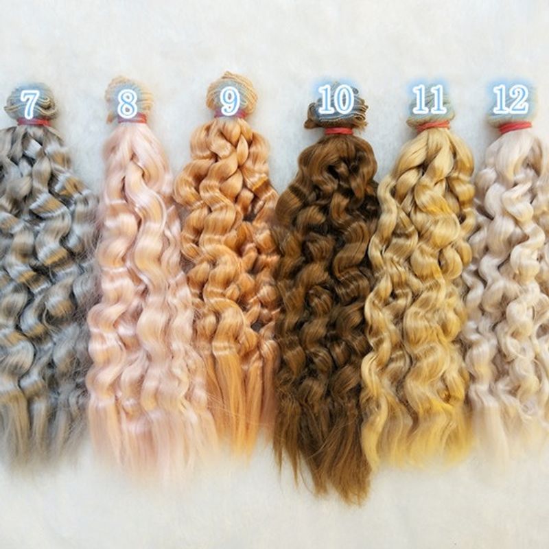 DIY Cartoon Doll Wig Hair Row Curly Hair, Horizontal Length 1 Meter Vertical Length 20cm_voghion.com