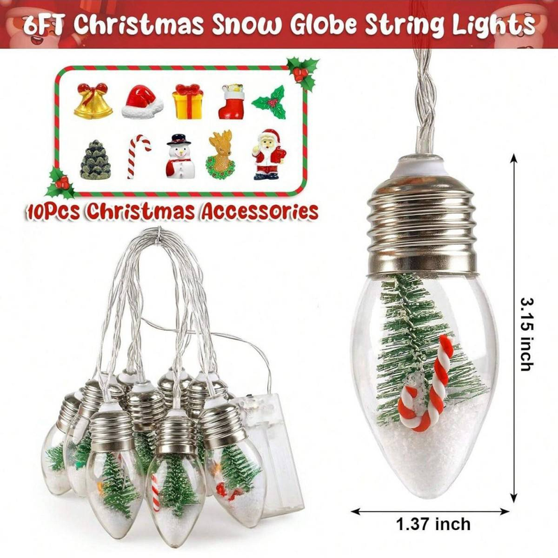 led String Lights, Christmas Snowflakes, Old Man's Colorful Flashing Lights, Outdoor Decoration, Christmas Tree Atmosphere, Star String Lights_voghion.com