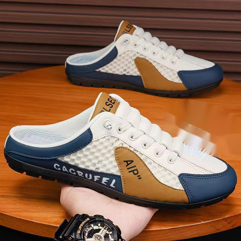 Zomerpantoffels voor binnen en buiten, modieuze zachte zool half grote lichtgewicht pantoffels, herenschoenen_voghion.com