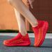 Green Platform Knit Sneakers Men Women Trainers Breathable Socks Men's Running Shoes Comfortable Slip-on Women's Sports Shoes_voghion.com