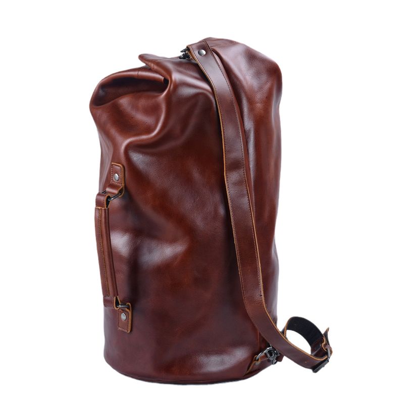 Sac à dos de voyage LazyZoom en cuir véritable pour homme, sac de randonnée décontracté, grande capacité, en cuir de vache_voghion.com