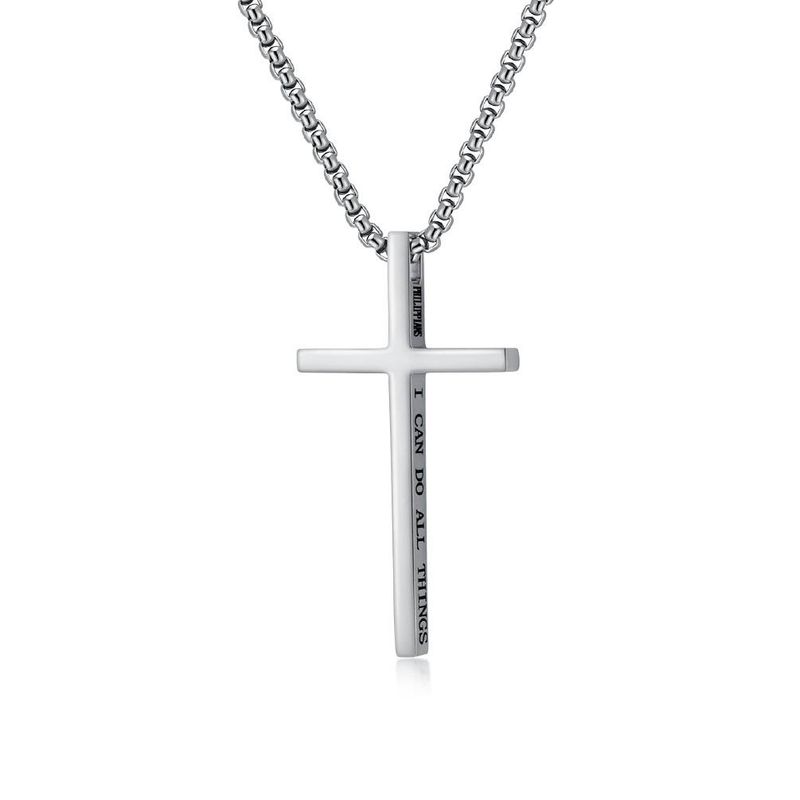 Men And Women's Jewelry Titanium Steel Simple Cross Necklace Neutral Style Genderless Pendant Sweater Chain Pendant_voghion.com