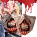 Halloween Horror Bloody Zombie Sharp Teeth Half Face Mask_voghion.com