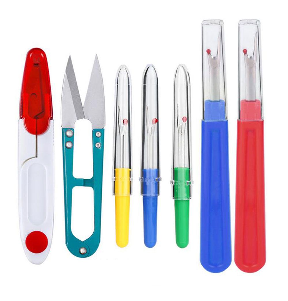 7PCS Cucito Seam Ripper Kit Filo colorato Unpicker Tagliafilo Ricamo Scissor Remover Filo Accessori Strumenti Set_voghion.com